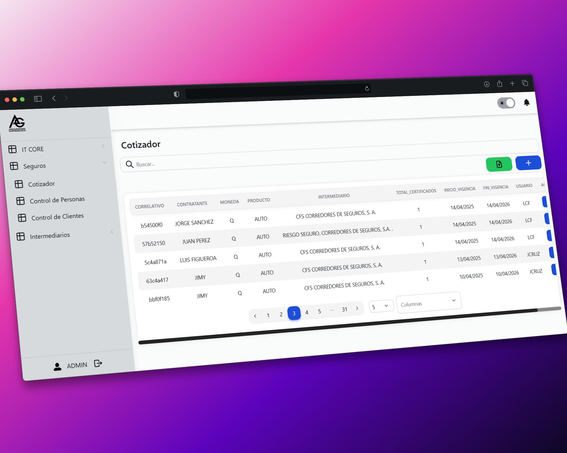 Captura del proyecto Car Insurance Quoter